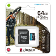 Карта памяти micro SD 64Gb Kingston class 10 Canvas Go Plus с адаптером UHS-I U3 V30 A2 Карта памяти micro SD 64Gb Kingston class 10 Canvas Go Plus с адаптером UHS-I U3 V30 A2