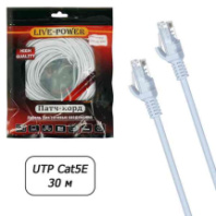 Патч-корд Live-power UTP кат.5е, длина 30м, серый