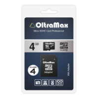 Карта памяти micro SD 4Gb OltraMax class 4 с адаптером