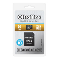 Карта памяти micro SD 8Gb OltraMax class 10 с адаптером