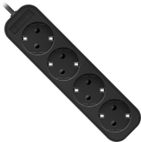 Сетевой удлинитель DEFENDER М430 4 розетки, 10А, 2200Вт, 3м, заземление, черный Сетевой удлинитель DEFENDER М430 4 розетки, 10А, 2200Вт, 3м, заземление, черный