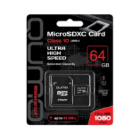 Карта памяти micro SD 64GB Qumo class 10 UHS-I U3 adp с адаптером