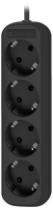 Сетевой удлинитель DEFENDER М418 4 розетки, 10А, 2200Вт, 1.8м, заземление, черный Сетевой удлинитель DEFENDER М418 4 розетки, 10А, 2200Вт, 1.8м, заземление, черный
