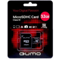 Карта памяти micro SD 32Gb Qumo class 10 с адаптером UHS-I